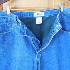 Men's L.L. Bean fleece lined blue jeans 38x34